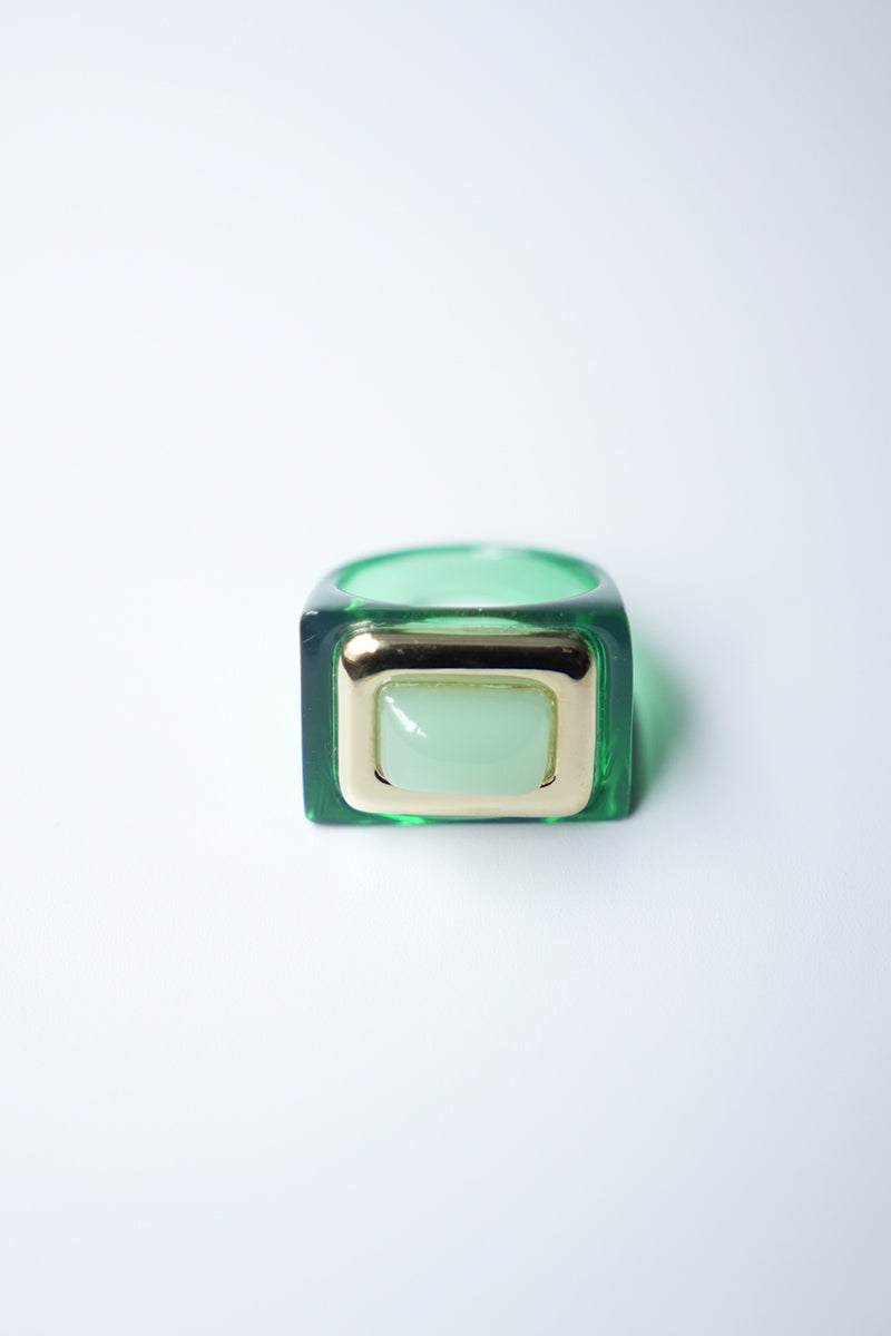 RECTANGLE RING / 제이드 산화 그린