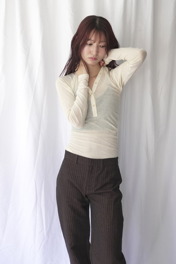 SHEER FRAISE DISTORTED HENRY / ECRU