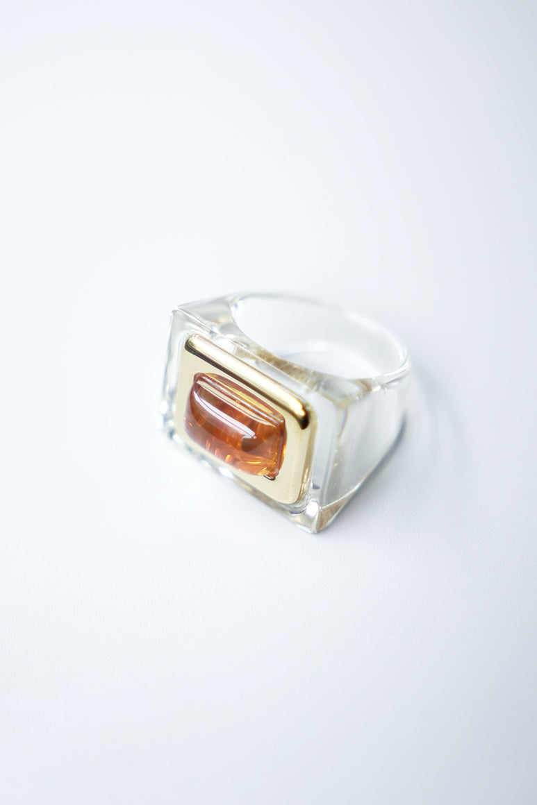 RECTANGLE RING / TORTOISE-CLEAR