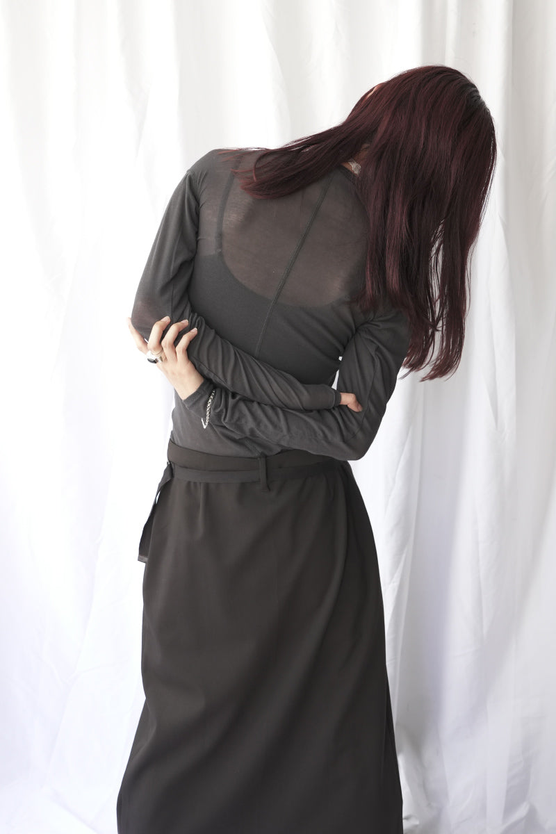 SHEER FRAISE DISTORTED HENRY / CHARCOAL