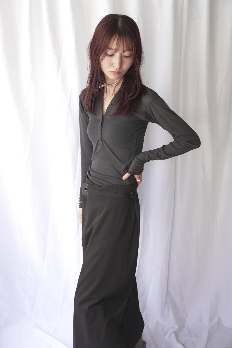SHEER FRAISE DISTORTED HENRY / CHARCOAL