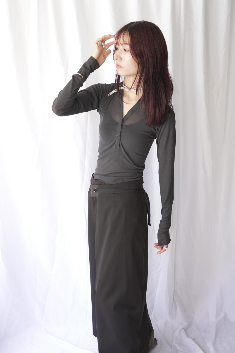 SHEER FRAISE DISTORTED HENRY / CHARCOAL