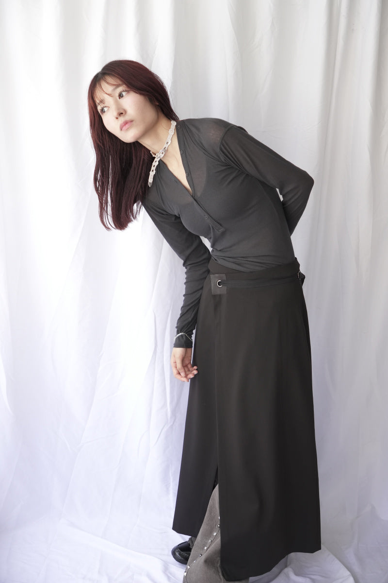 SHEER FRAISE DISTORTED HENRY / CHARCOAL