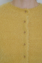 画像をギャラリービューアに読み込む, NYLON FUR KNIT CARDIGAN / YELLOW