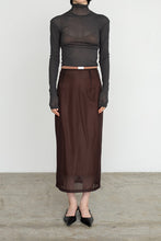画像をギャラリービューアに読み込む, SHEER TRICOT SKIRT WITH INNER / CHOCOLATE