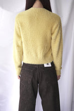 Load image into Gallery viewer, NYLON FUR KNIT CARDIGAN / YELLOW