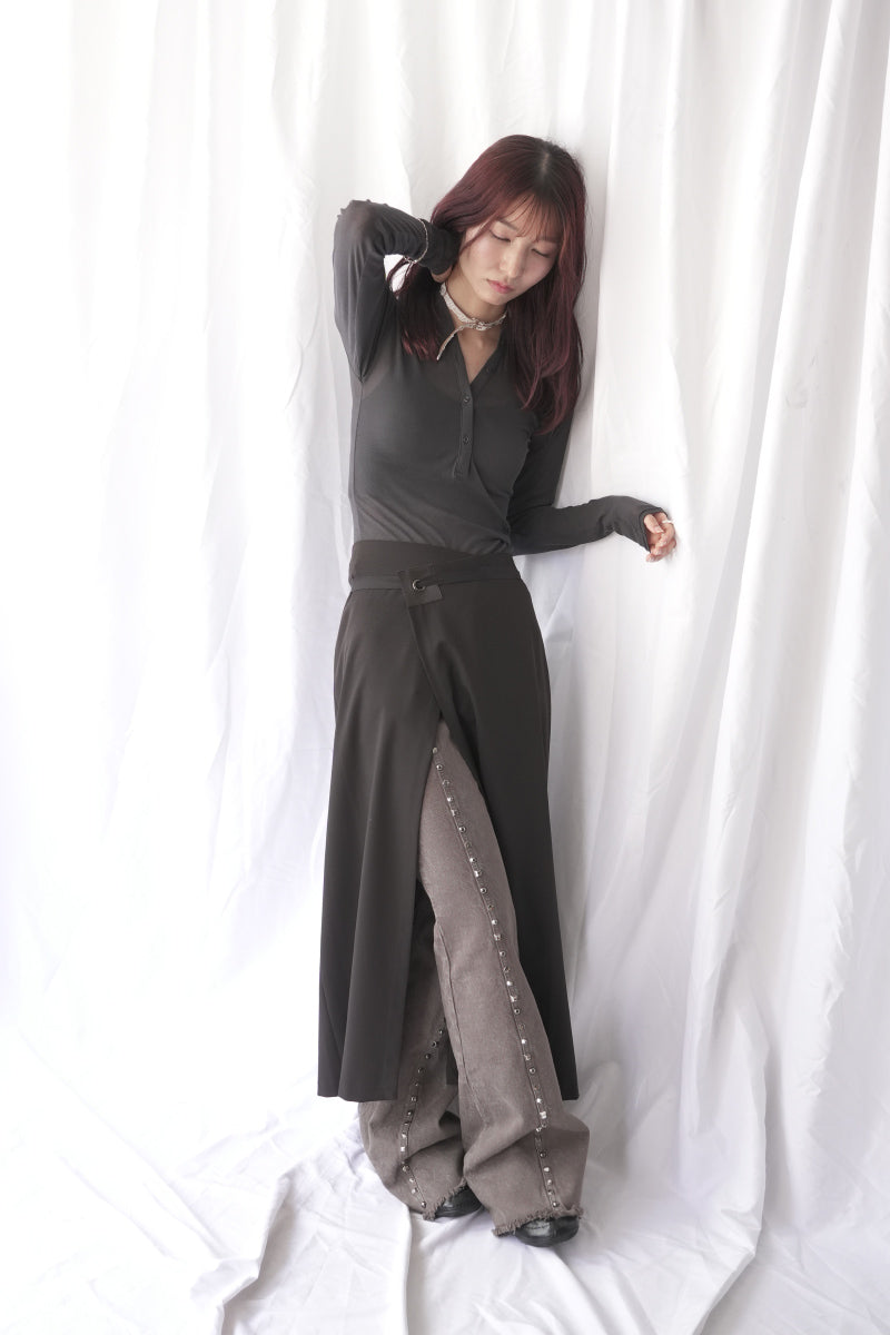 SHEER FRAISE DISTORTED HENRY / CHARCOAL