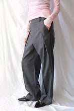 Load image into Gallery viewer, SOFT WOOL SIDE BUTTON FLY SLACKS / TOP GRAY