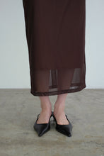画像をギャラリービューアに読み込む, SHEER TRICOT SKIRT WITH INNER / CHOCOLATE