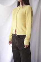 Load image into Gallery viewer, NYLON FUR KNIT CARDIGAN / YELLOW