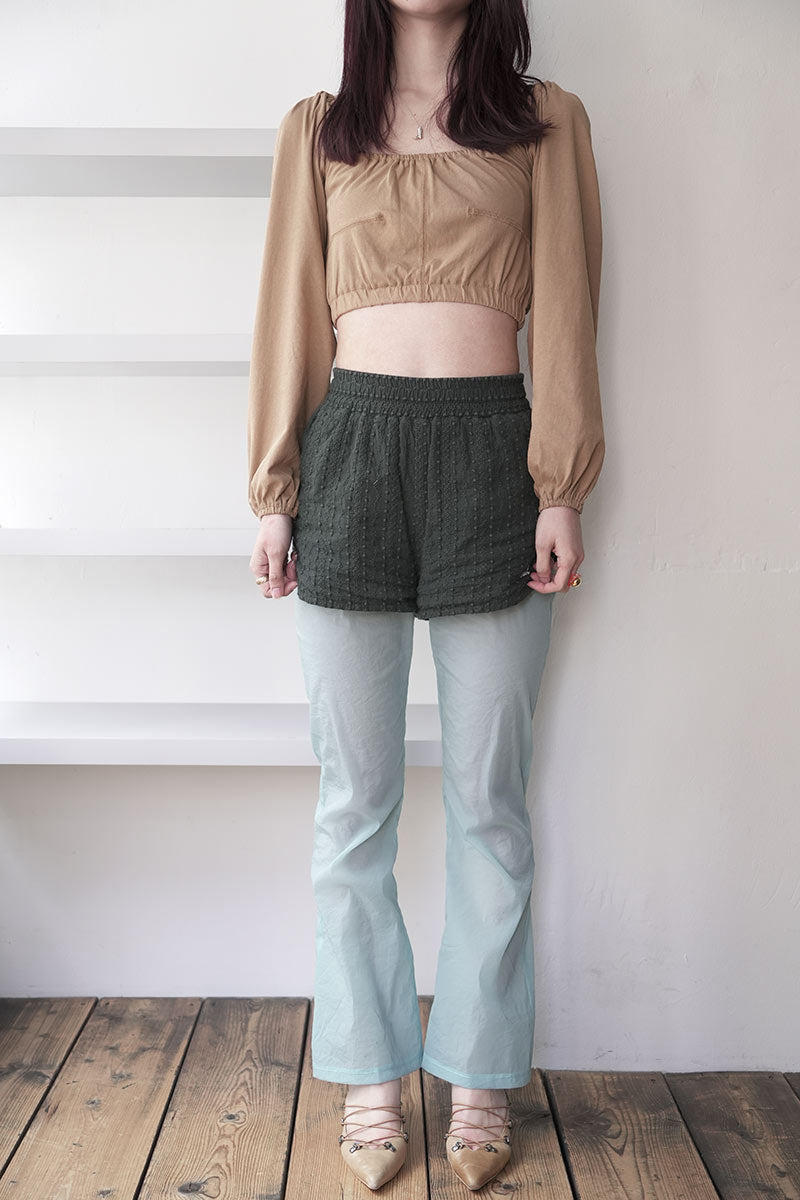SKIN PU SEE-THROUGH PANTS / LIGHT BLUE