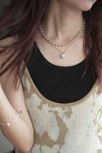 POSY CHOKER BLUE / GOLD PLATED
