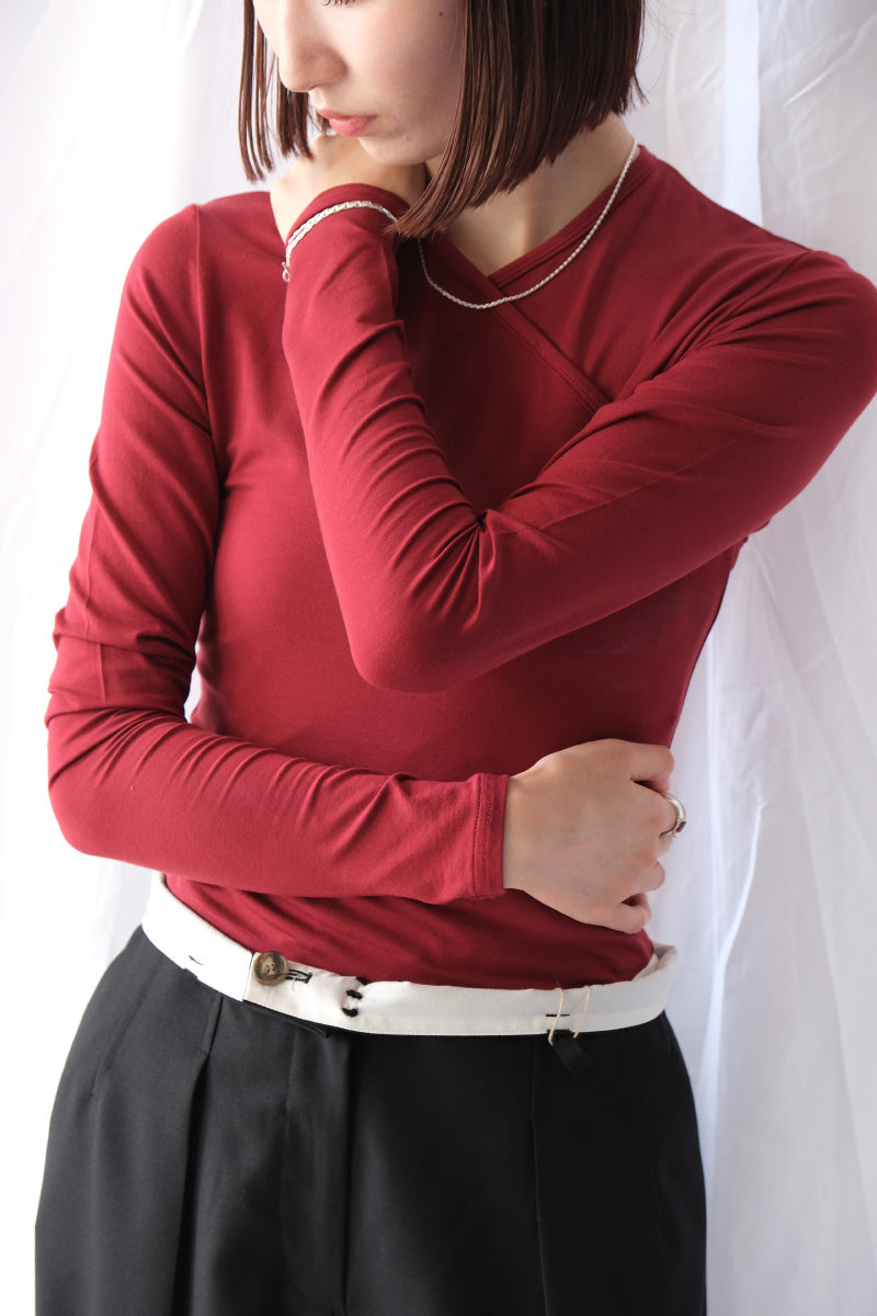 EUCALYPTUS JERSEY CACHE-COEUR TOP / WINE
