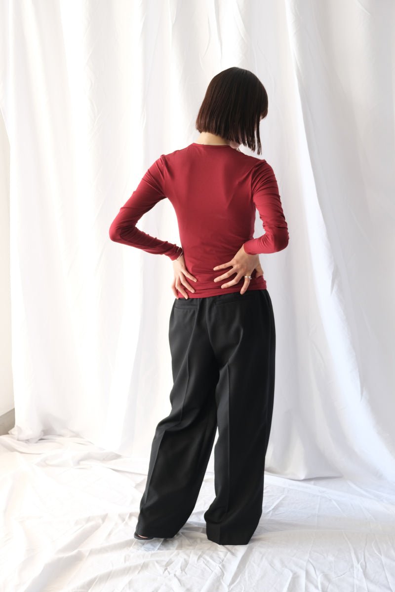 EUCALYPTUS JERSEY CACHE-COEUR TOP / WINE