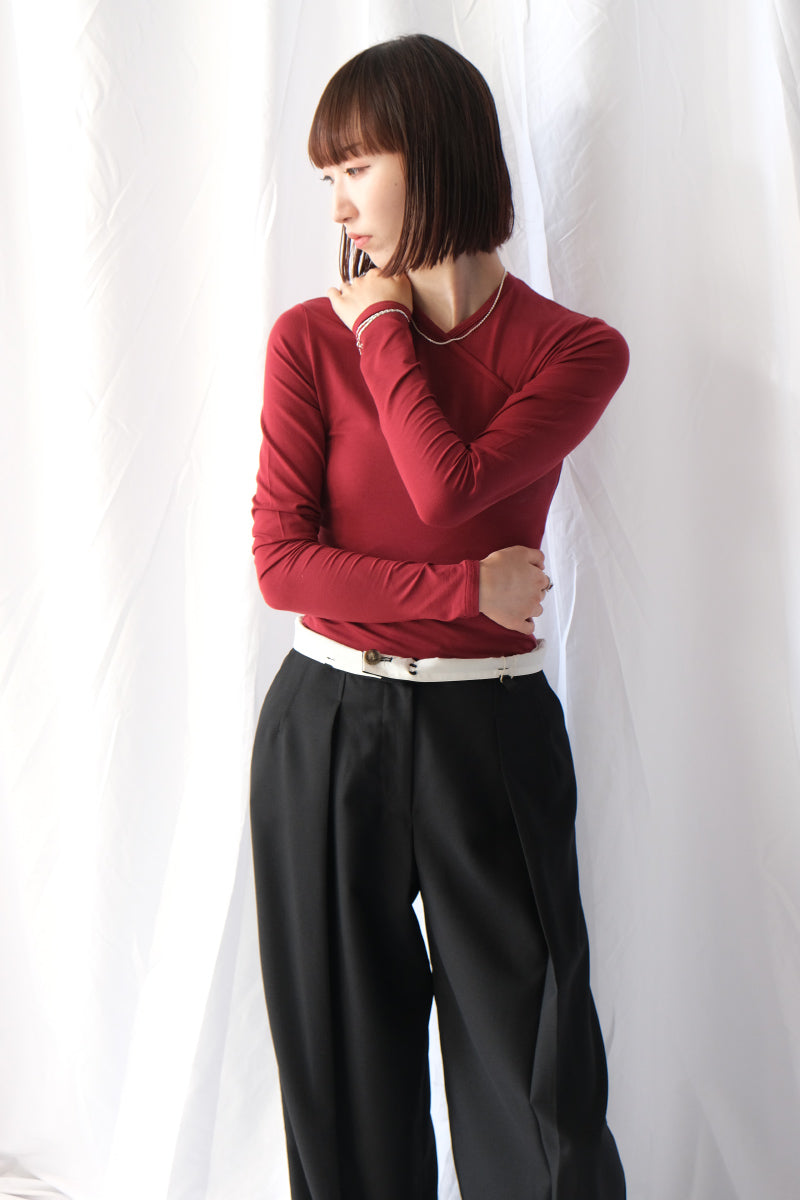 EUCALYPTUS JERSEY CACHE-COEUR TOP / WINE