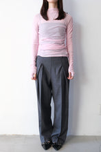 Load image into Gallery viewer, SOFT WOOL SIDE BUTTON FLY SLACKS / TOP GRAY