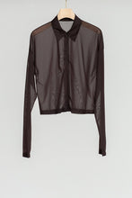 画像をギャラリービューアに読み込む, SHEER TRICOT FRONT ZIP JACKET / CHOCOLATE