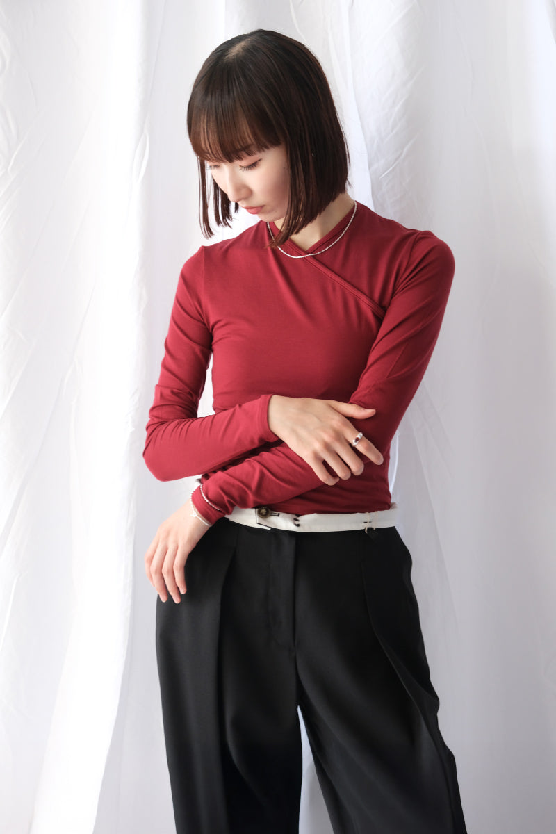 EUCALYPTUS JERSEY CACHE-COEUR TOP / WINE
