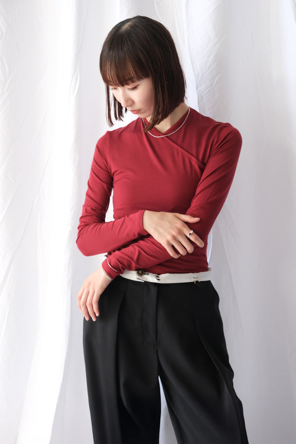 EUCALYPTUS JERSEY CACHE-COEUR TOP / WINE