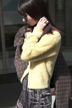 画像をギャラリービューアに読み込む, NYLON FUR KNIT CARDIGAN / YELLOW
