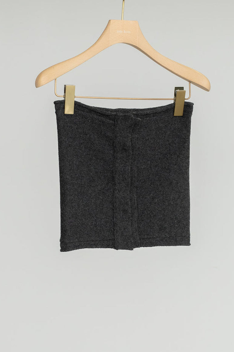 EXTRA FINE MERINO WOOL KNIT TUBE / CHARCOAL
