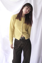 Load image into Gallery viewer, NYLON FUR KNIT CARDIGAN / YELLOW