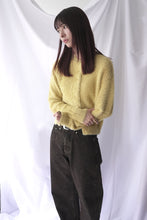 Load image into Gallery viewer, NYLON FUR KNIT CARDIGAN / YELLOW