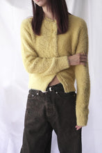 Load image into Gallery viewer, NYLON FUR KNIT CARDIGAN / YELLOW