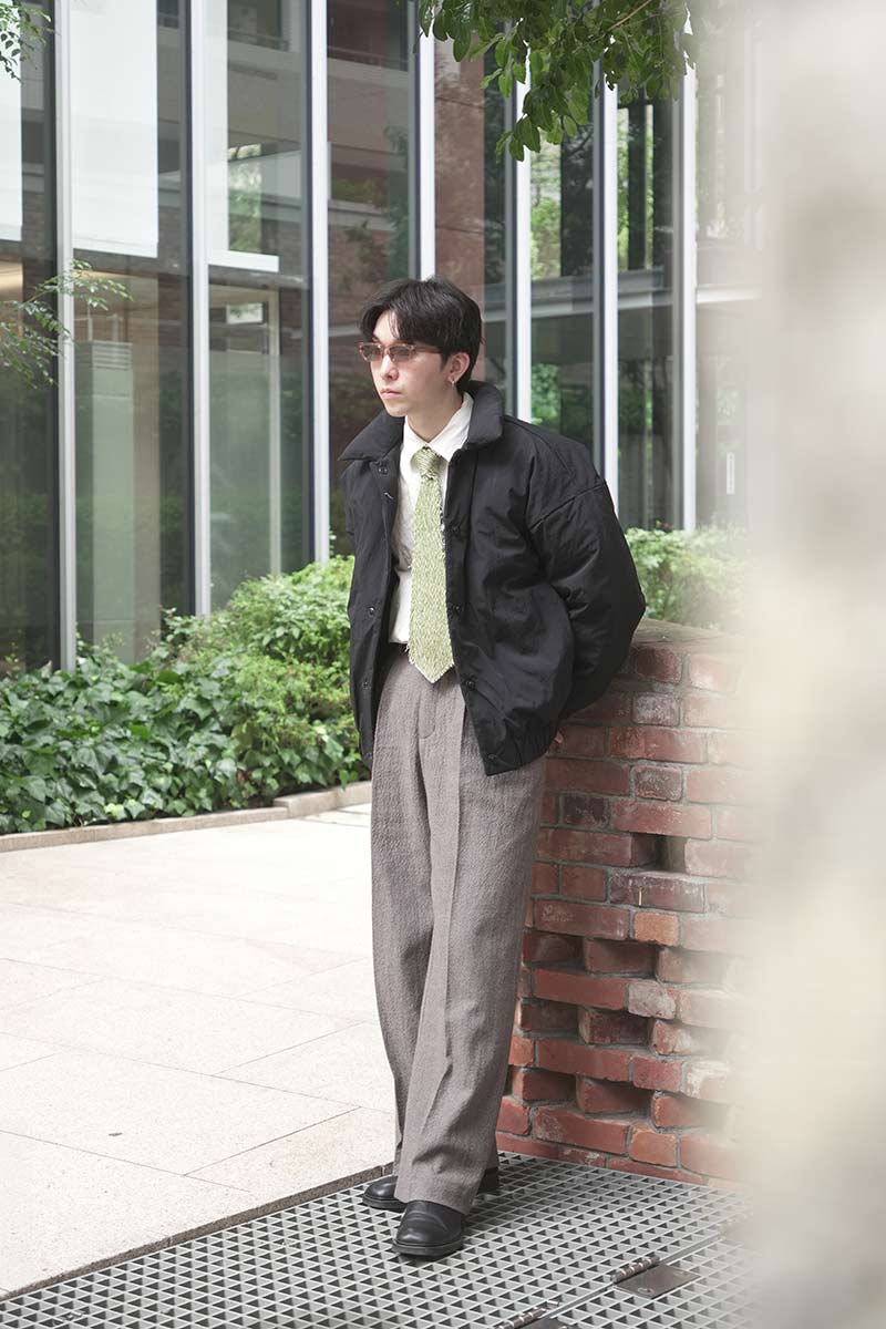R19 DOWN-6 DOUBLE DOWN BLOUSON / BLACK RECYCLED NYLON