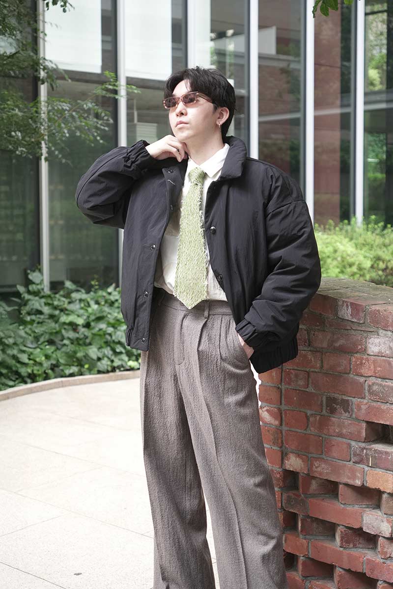 R19 DOWN-6 DOUBLE DOWN BLOUSON / BLACK RECYCLED NYLON