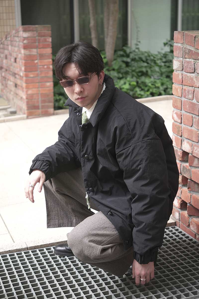 R19 DOWN-6 DOUBLE DOWN BLOUSON / BLACK RECYCLED NYLON