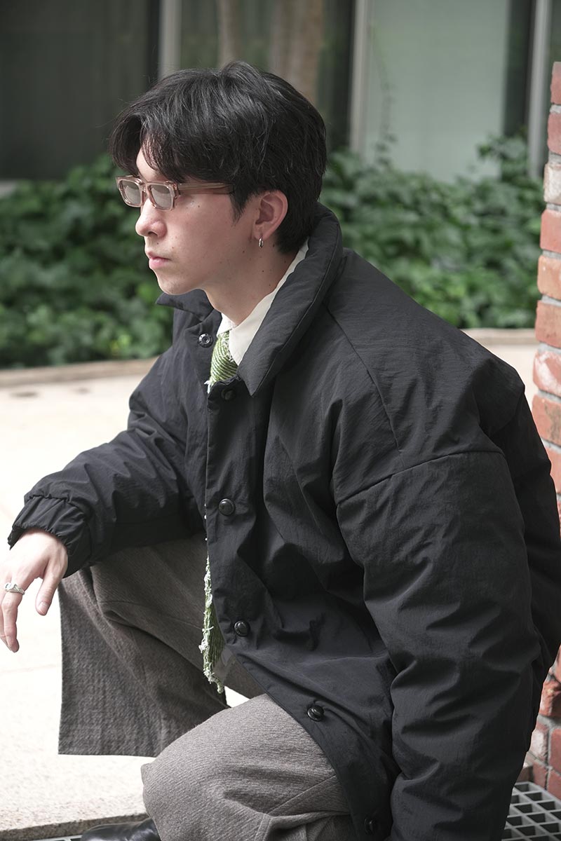 R19 DOWN-6 DOUBLE DOWN BLOUSON / BLACK RECYCLED NYLON