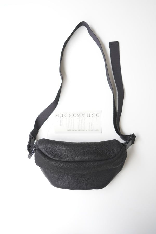 DEER LEATHER WAIST BAG M/ BLACK