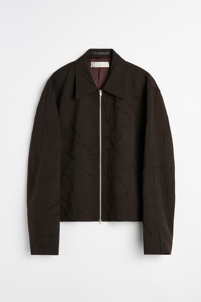 MINI JACKET / OBSCURA BROWN IMPRINT WOOL [Scheduled for Autumn/Winter 2026 arrival]