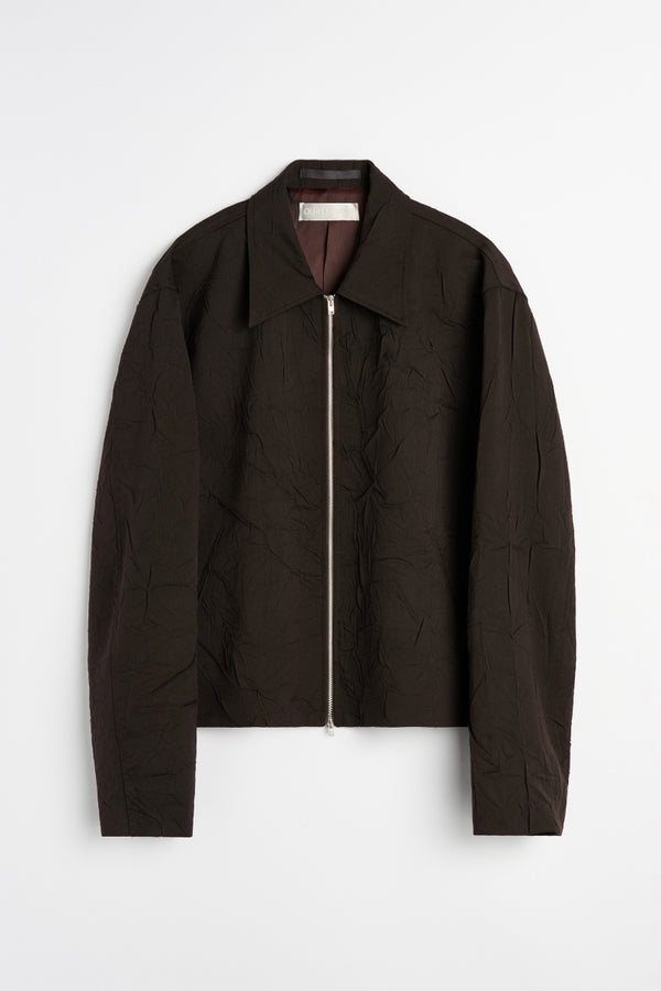 MINI JACKET / OBSCURA BROWN IMPRINT WOOL [Scheduled for Autumn/Winter 2026 arrival]