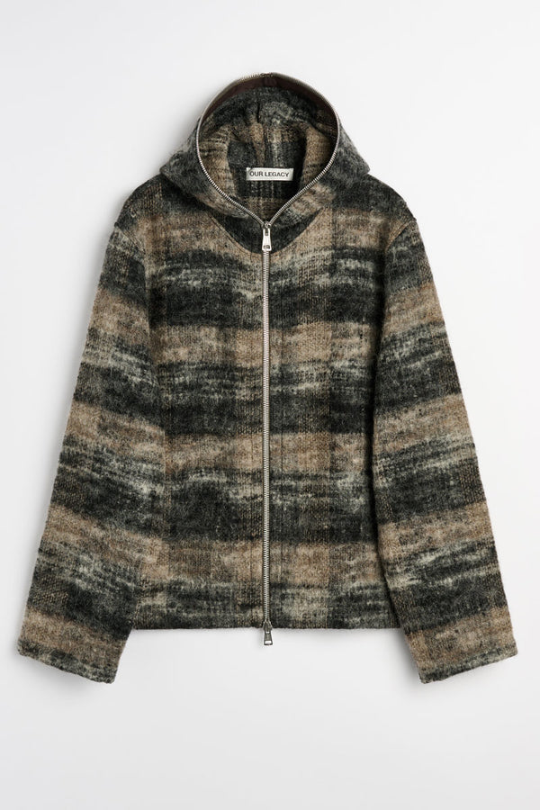 FULL ZIP HOOD / NIGHT WOODS CHECK LOFT WOOL [Scheduled for 26AW arrival]