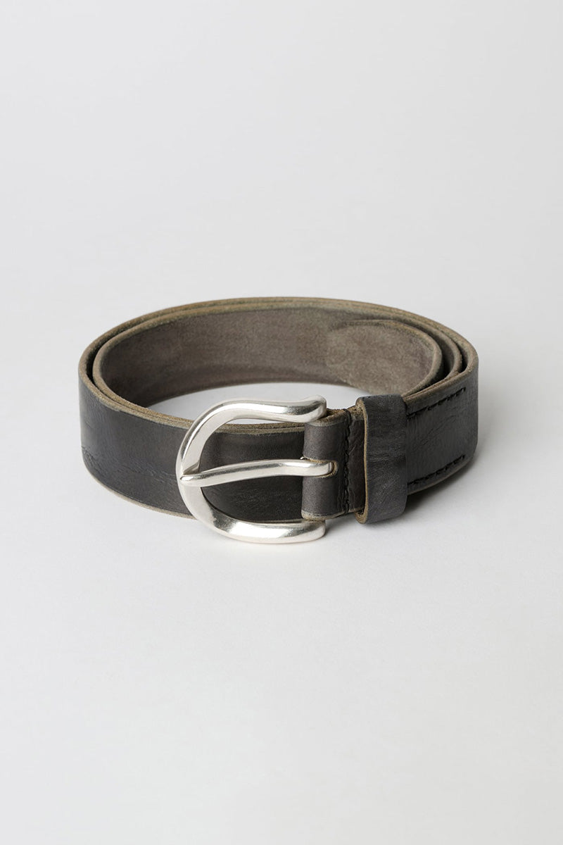OUR LEGACY | 3.5CM BELT / SOFT COAL TORN BOVIN ワイドレザーベルト