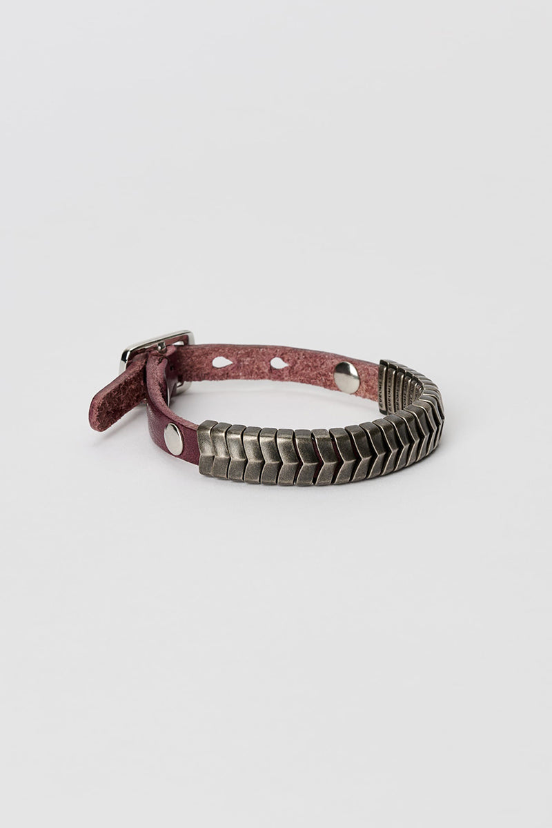 SPINE BRACELET / SHADOW BERRY LEATHER