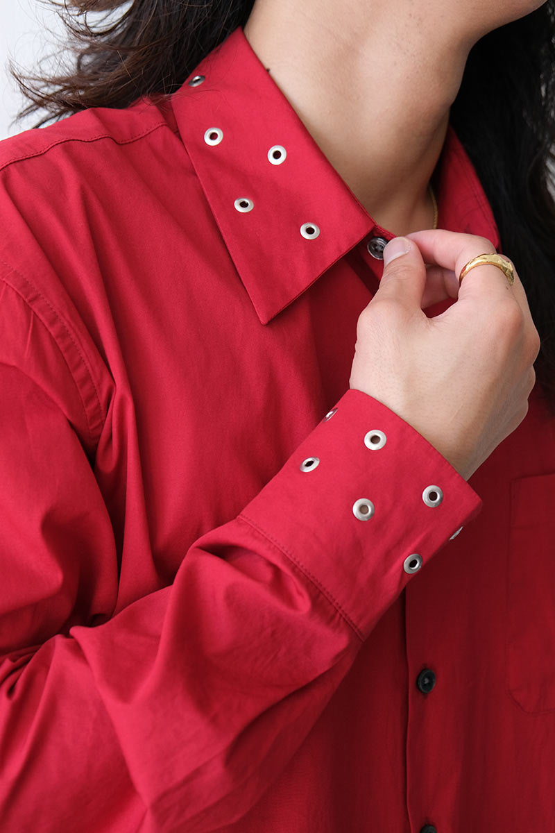 OUR LEGACY | ABOVE SHIRT / LIPSTICK RED SUPER POPLIN スタッズ