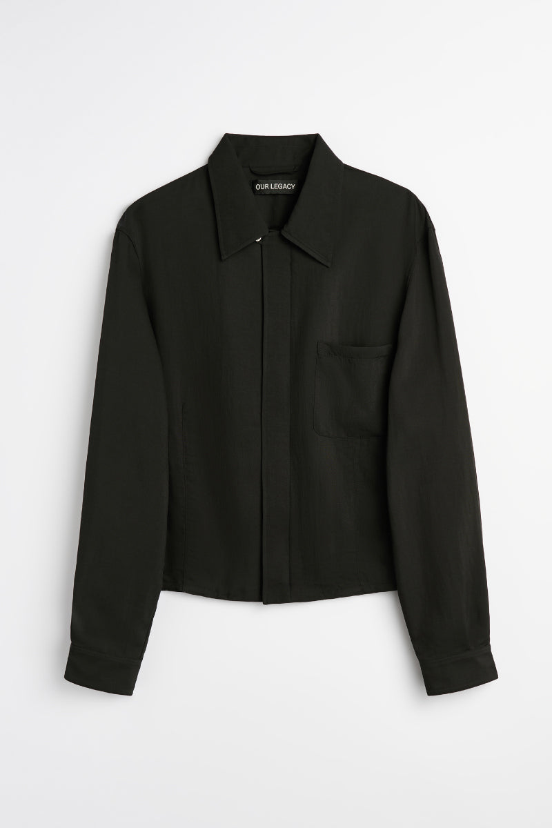 SIFT ZIP SHIRT / ASHEN BLACK WARMTH VISCOSE [Scheduled for 26AW arrival]