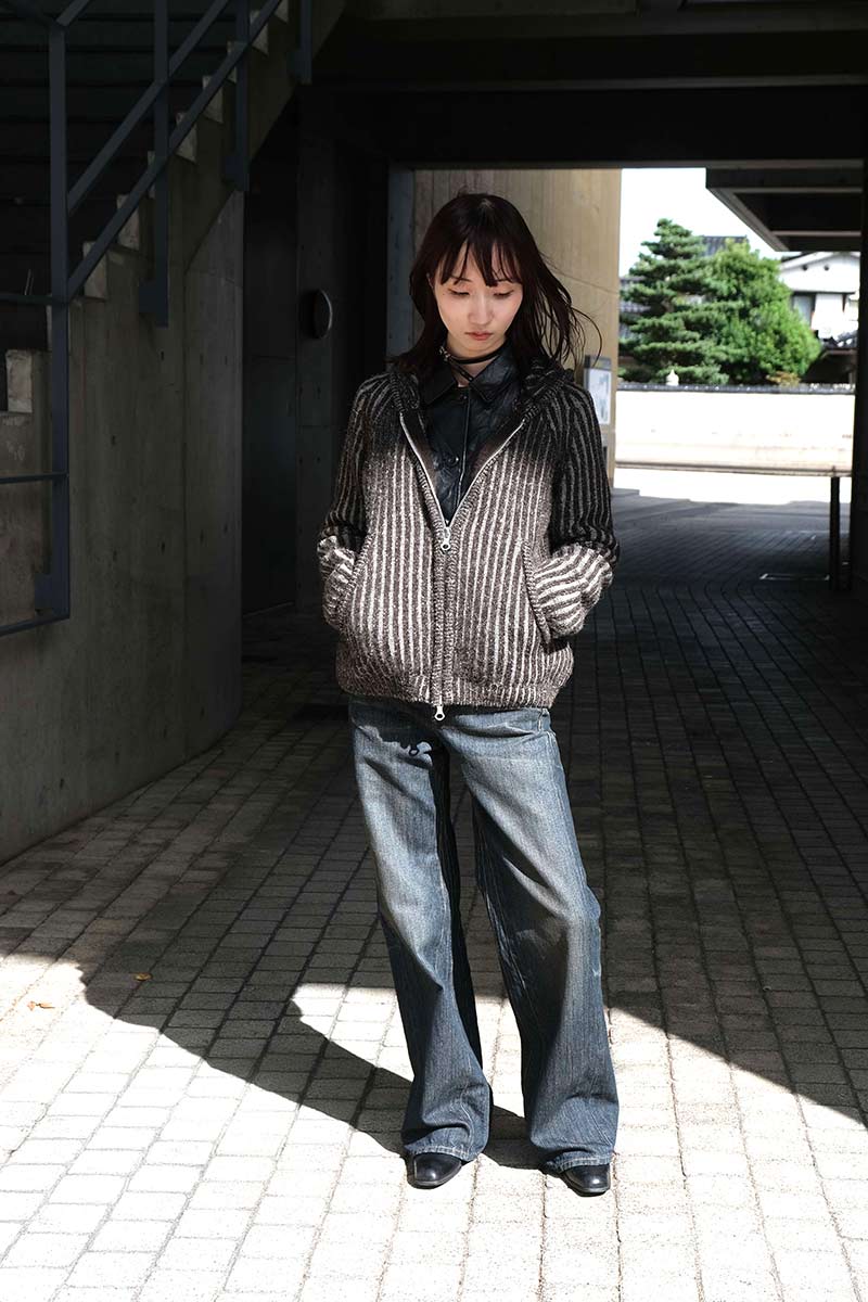 LEVEL HOOD / VANISE BROWN STRIPE ISELS WOOL [20%OFF]