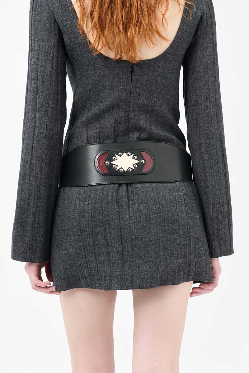 GIRDLE BELT / SLOW BLACK ARID BULL HIDE