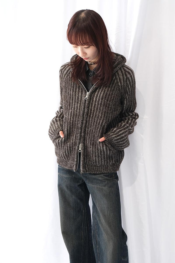LEVEL HOOD / VANISE BROWN STRIPE ISELS WOOL [20%OFF]