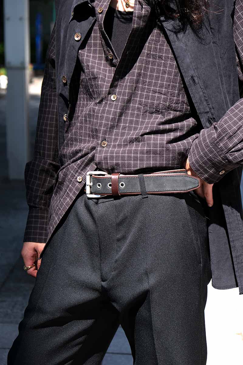 VERGE BELT / DARK NAVY VELVETEEN NUBUCK