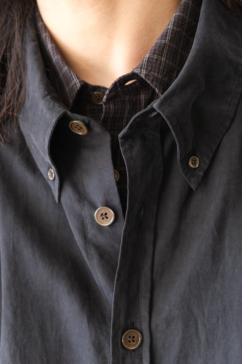 DOUBLE BORROWED SHIRT / BLACK FAUX LUMBERJACK CHECK [20%OFF]