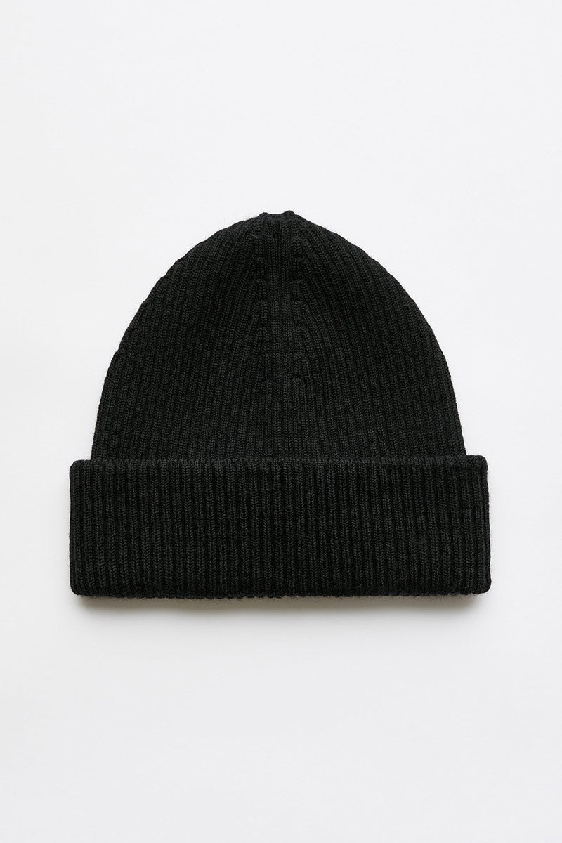 OUR LEGACY ニット帽 黒 OUR LEGACY | KNIT HAT / BLACK RUSTIC MERINO メリノウールニット