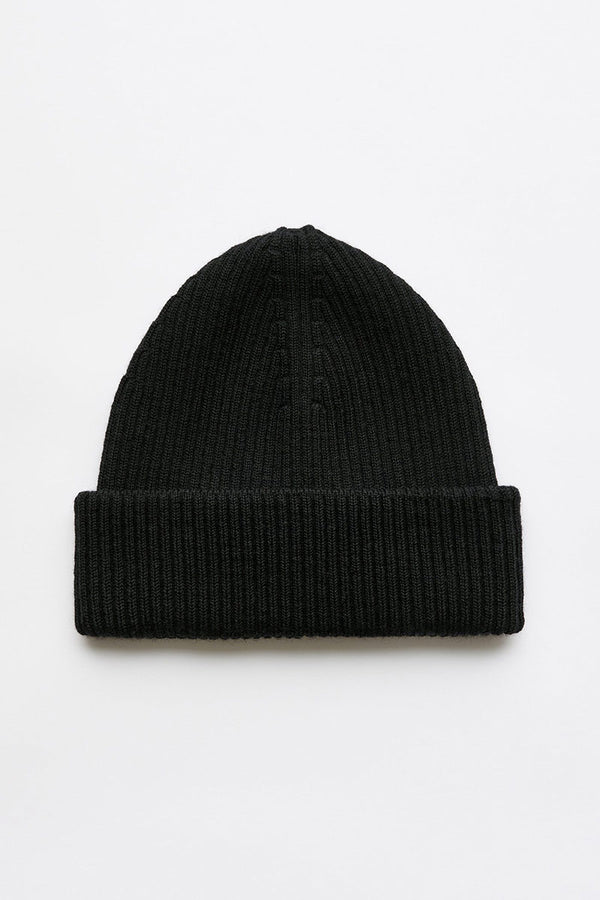 KNIT HAT / BLACK RUSTIC MERINO