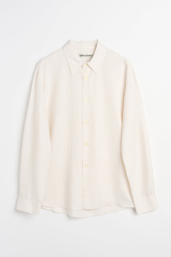 BEYOND SHIRT / CREAM STRIPE CEREMON VISCOSE [Scheduled for Autumn/Winter 2026 arrival]
