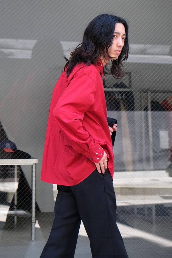 ABOVE SHIRT / LIPSTICK RED SUPER POPLIN