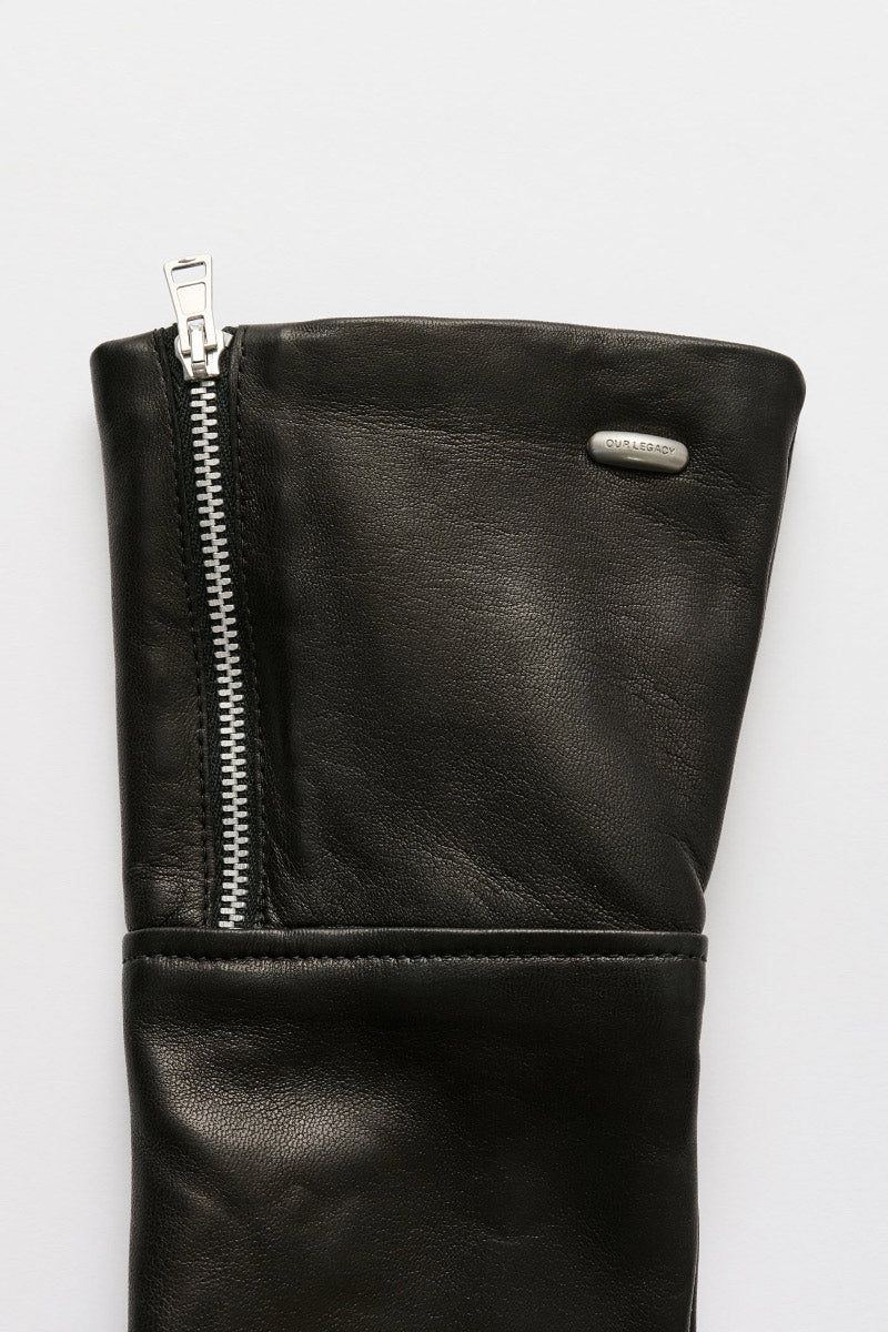 ZIPPED GLOVE / BLACK NAPPA